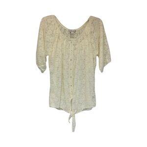 French Laundry Womens Short Sleeve Cream Top Size 1X NWT